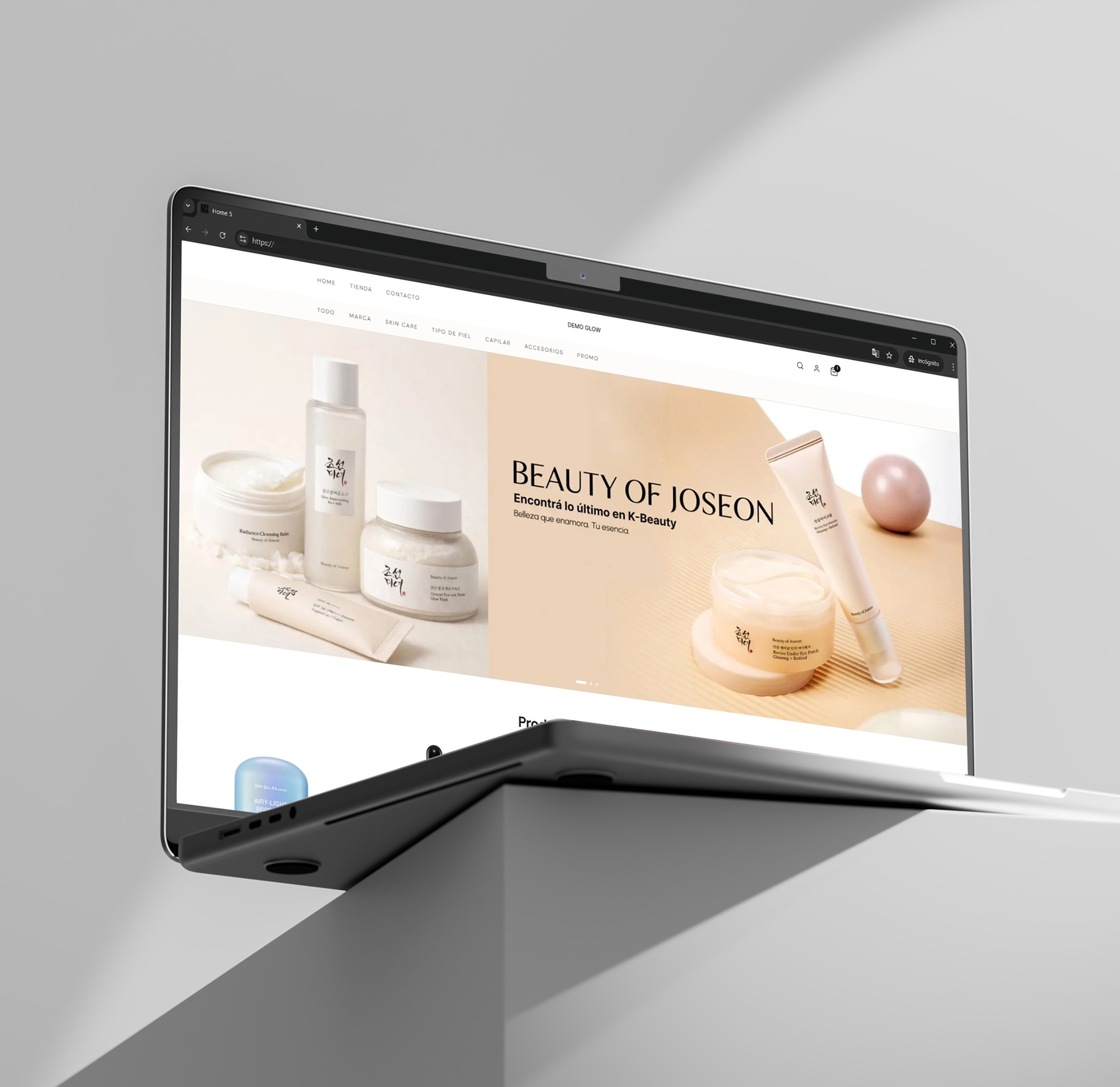 Demo tienda Glow - home Beauty of Joseon